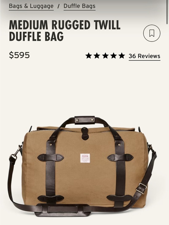 Filson Other - Filson Medium Rugged Twill Duffle Bag - Brown